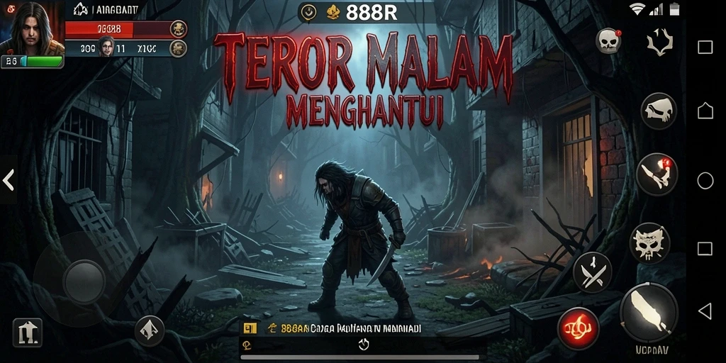 Screenshot 888R menampilkan suasana gameplay yang menyeramkan.