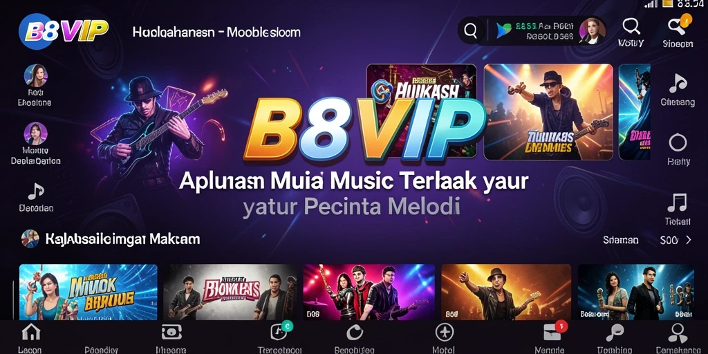 Tampilan gameplay B8VIP yang menarik dan interaktif saat mendengarkan musik.