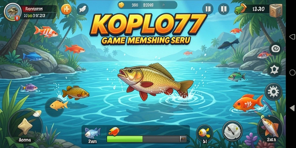 Screenshot gameplay KOPLO77 yang menunjukkan pengalaman memancing yang mendebarkan.