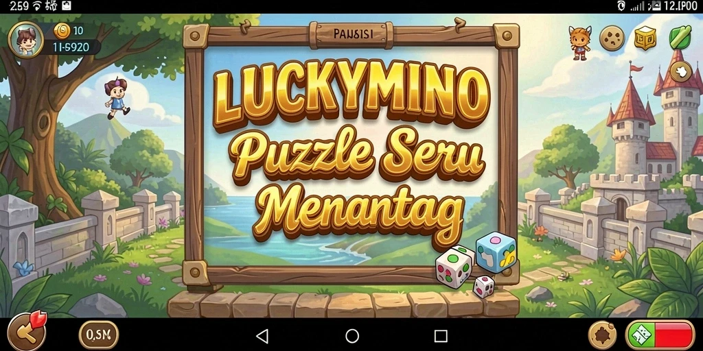 Tampilan gameplay seru dalam LUCKYMINO yang penuh warna.