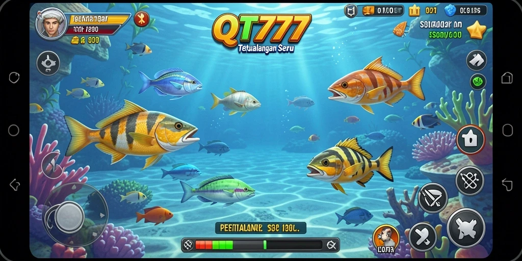Tampilan menarik gameplay Tembak Ikan di QT777.