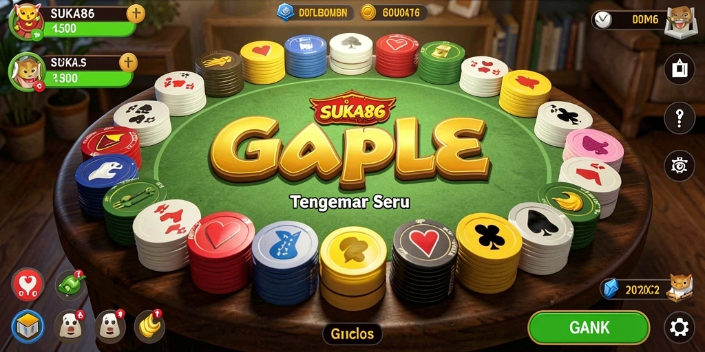 Tampilan gameplay seru dengan suasana Gaple yang penuh semangat.