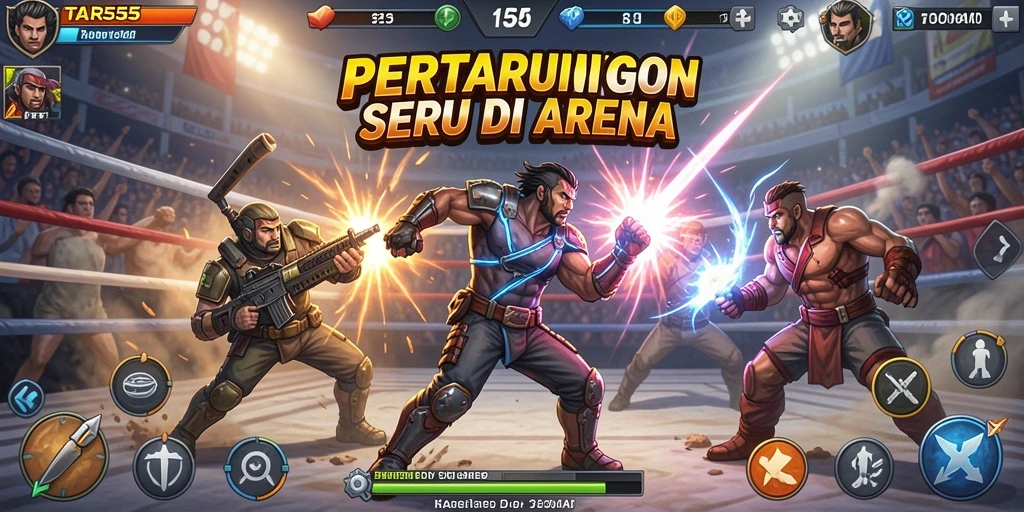 Screenshot TAR555 menampilkan aksi pertarungan yang mendebarkan.