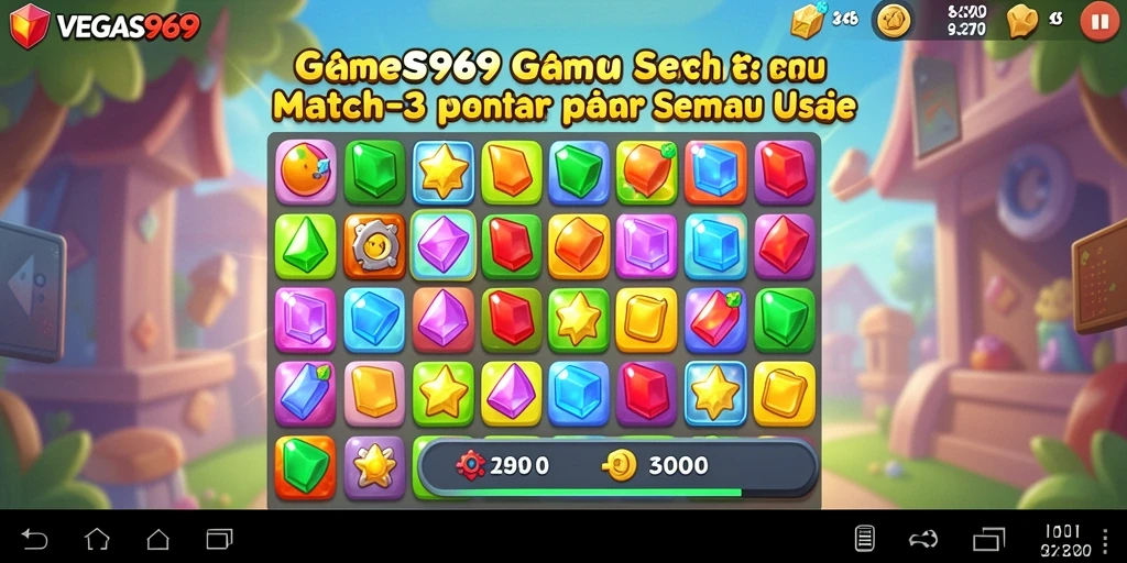 Tampilan gameplay seru di VEGAS969 dengan warna-warni mencolok.