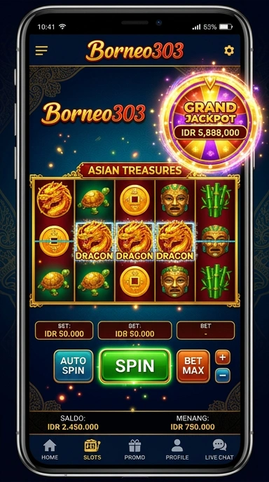 Tangkapan layar fitur unggulan Borneo303 yang memudahkan pencarian aplikasi.